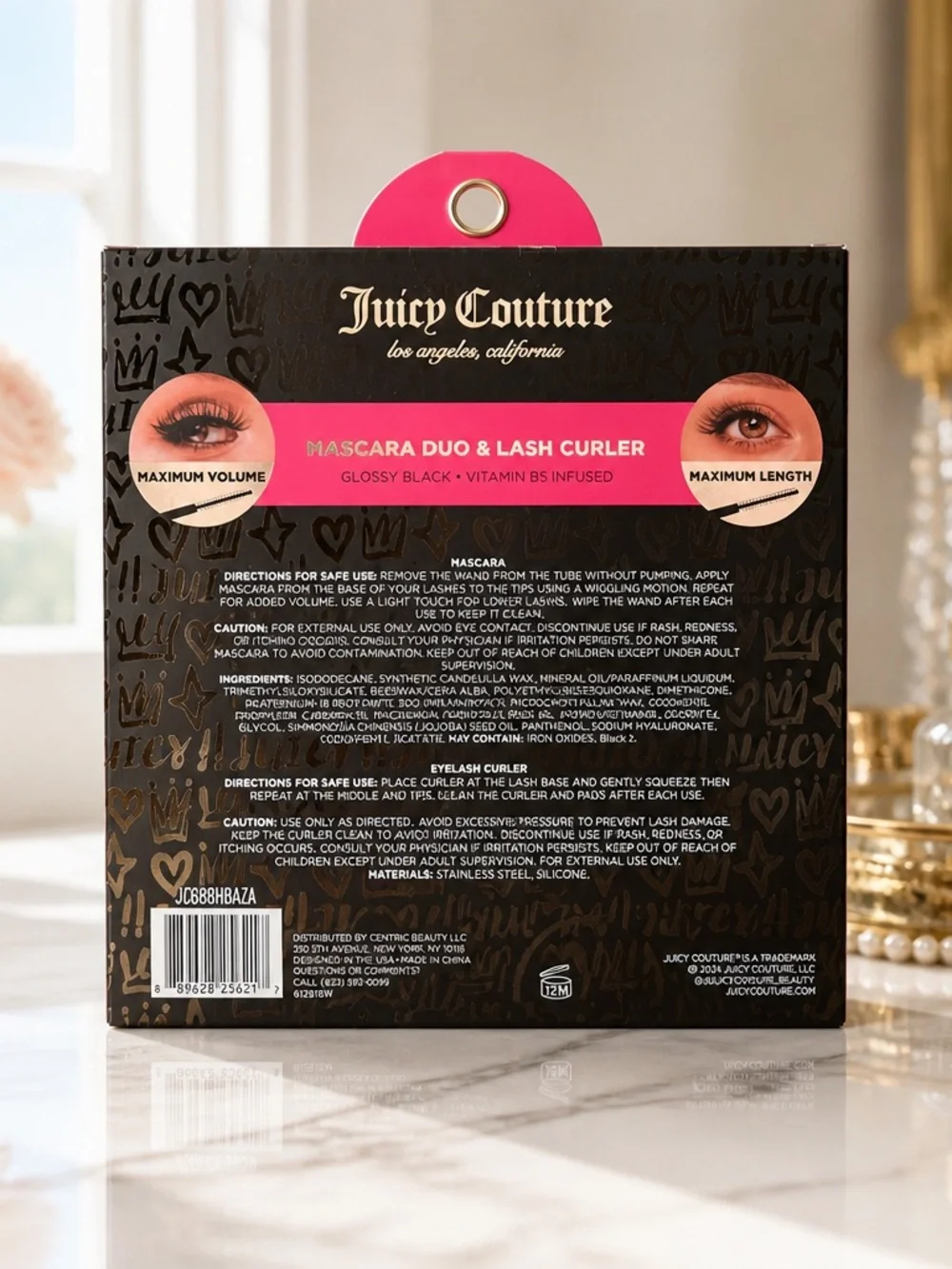 Juicy Couture Mascara Duo & Lash Curler Glossy Black Vitamin B5